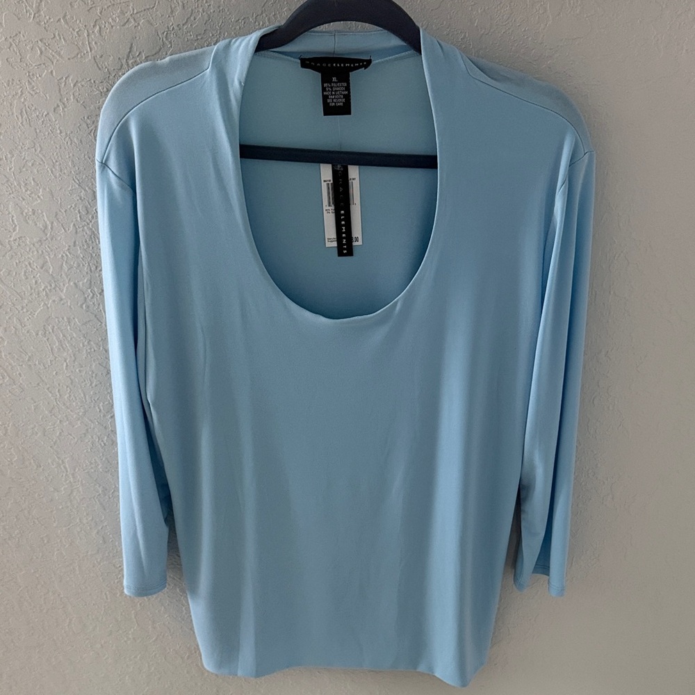 Grace Elements Light Blue Scoop neck Top XL